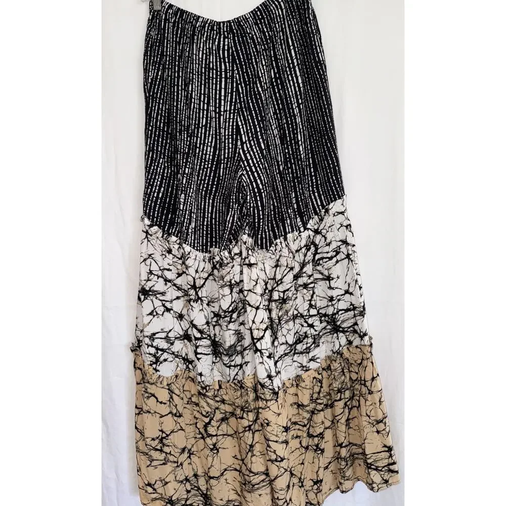 Coco Bianca Tiered Palazzo Pants Tropical Comfortable Bohemian Cottagecore Sz S - Picture 3 of 15